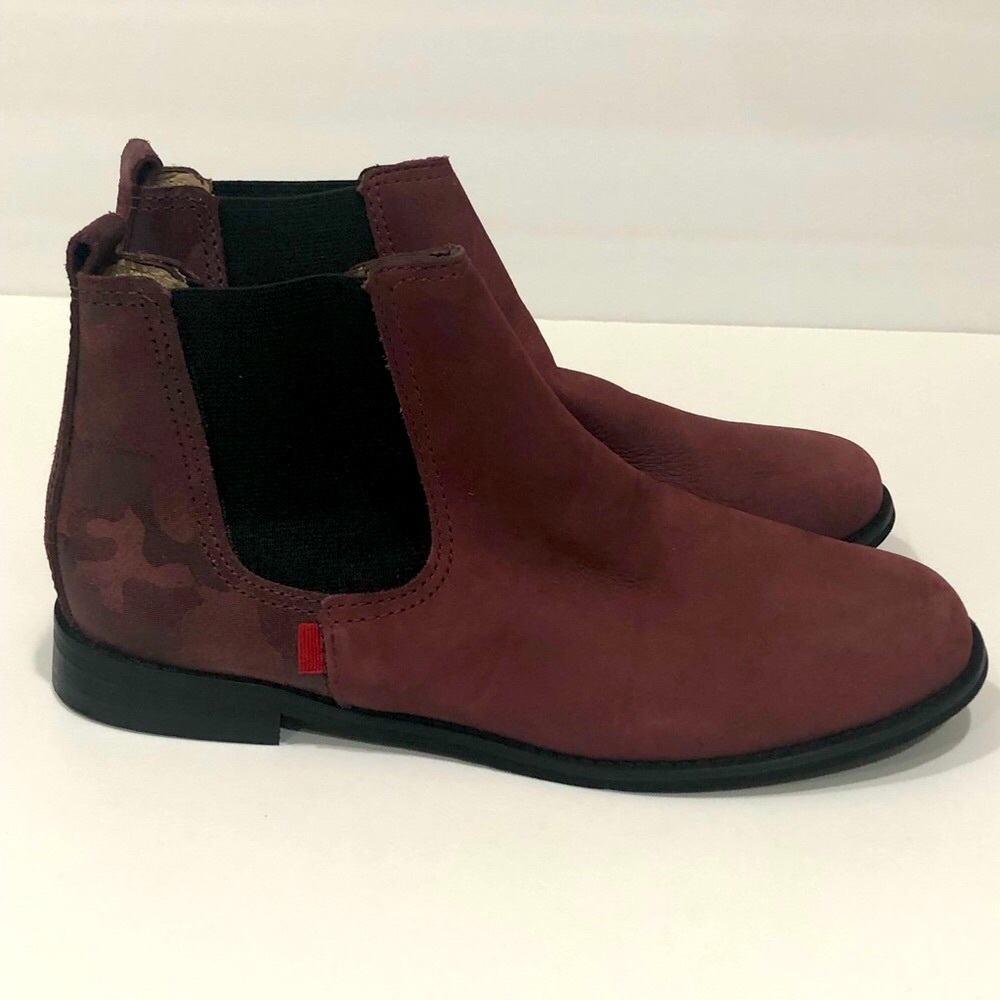 Marc Joseph of New York Girls Ankle Boots Burgundy Wine Nubuck Leather size 2.5M